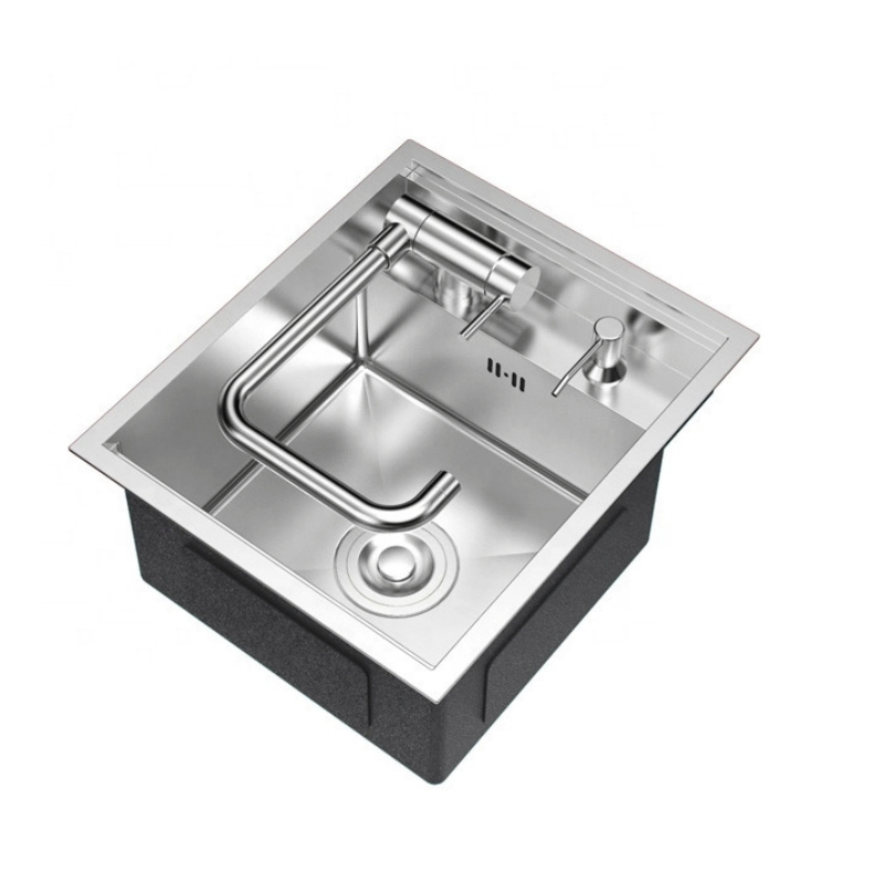 3545 Black Brushed Handmade Sink 304 Stainless Steel Hidden Bar Sink Without Faucet