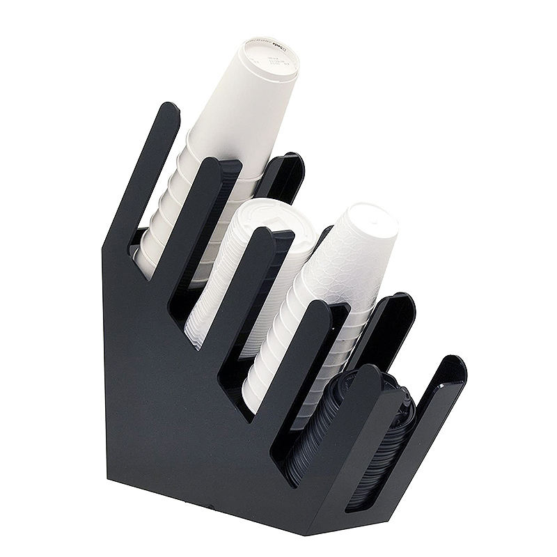 Countertop Coffee Station Bar Rest Cairondin with Straw Organizer Disposable Coffee Cup Dispenser Paper Cup and Lid Holder