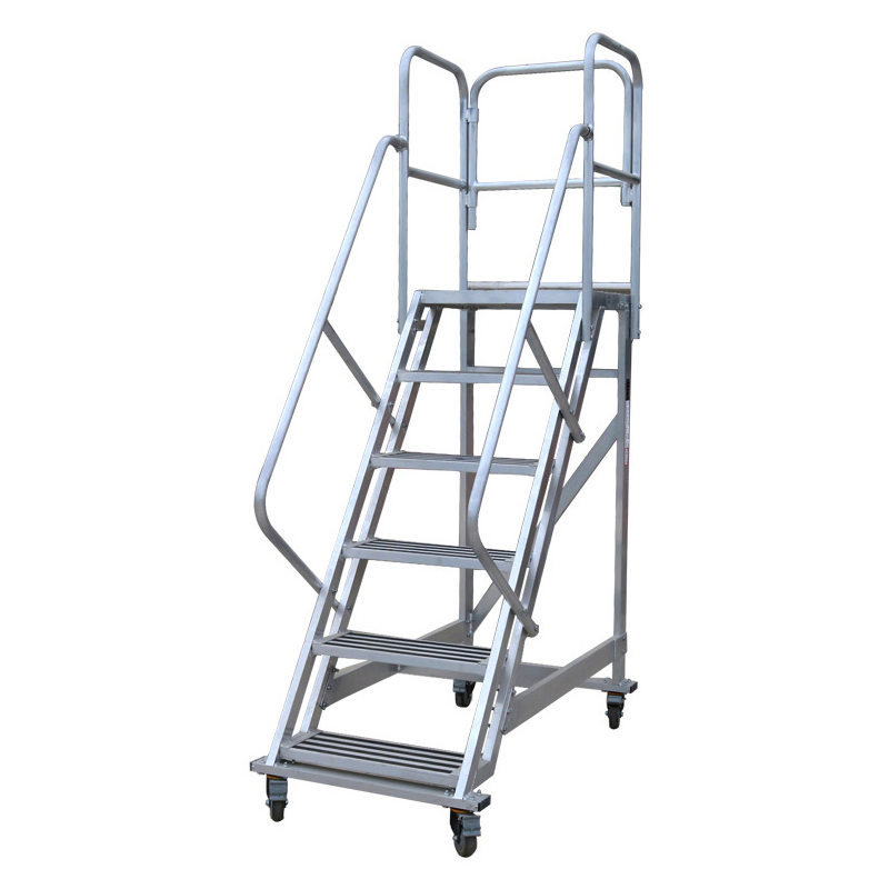 Portable Handrail Ladder for Warehouse Assembly