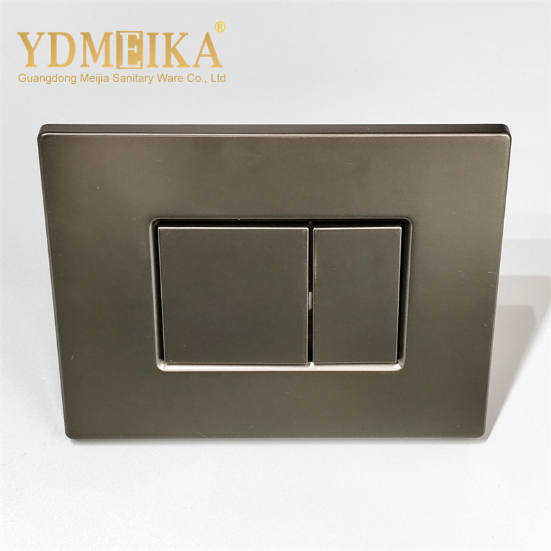 ABS Concealed Tank Toilet Press Button Gun Grey Color Bathroom Hidden Plastic Wall Flush Button Control Panel