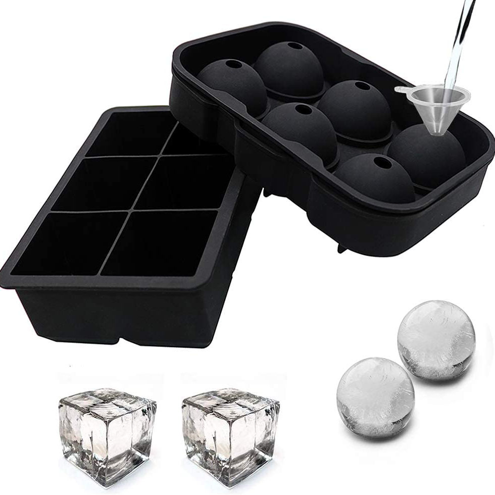 High Quality BPA Free 6 Cavity Silicone Ice Cube Maker Mold Tray