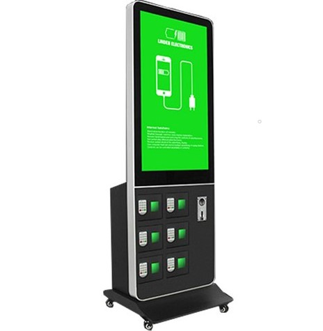 Мобильная стойка для беспроводной зарядки телефонов с рекламным экраном