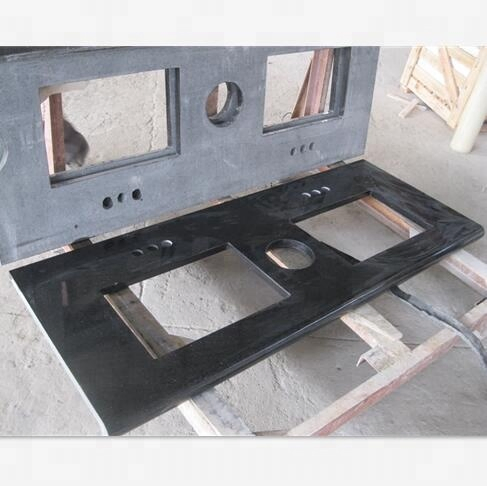Wholesale India Black Granite Tiles for Kitchen Bar Island Dining Table Countertops