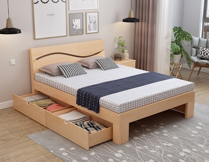 Кровать массив сосны минимализм односпальная двуспальная