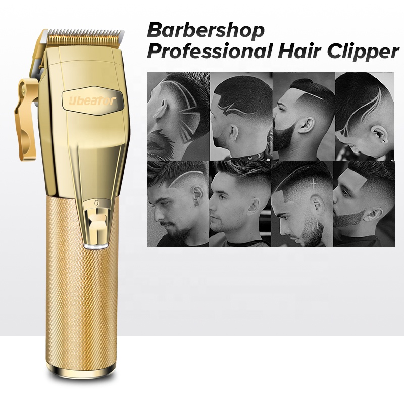Premium Custom Gold Cordless Hair Clipper for Barbershop Use