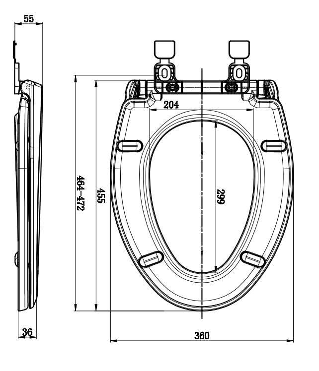 Popular American Standard V Shape Very Strong and Durable Heavy PP Material Toilet Seat Cover