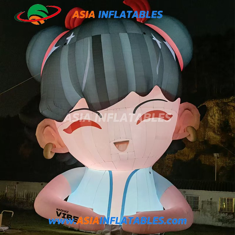Outdoor Giant Nezha Dragon Prince Inflatable Advertising Characters Display with LED Lighting
