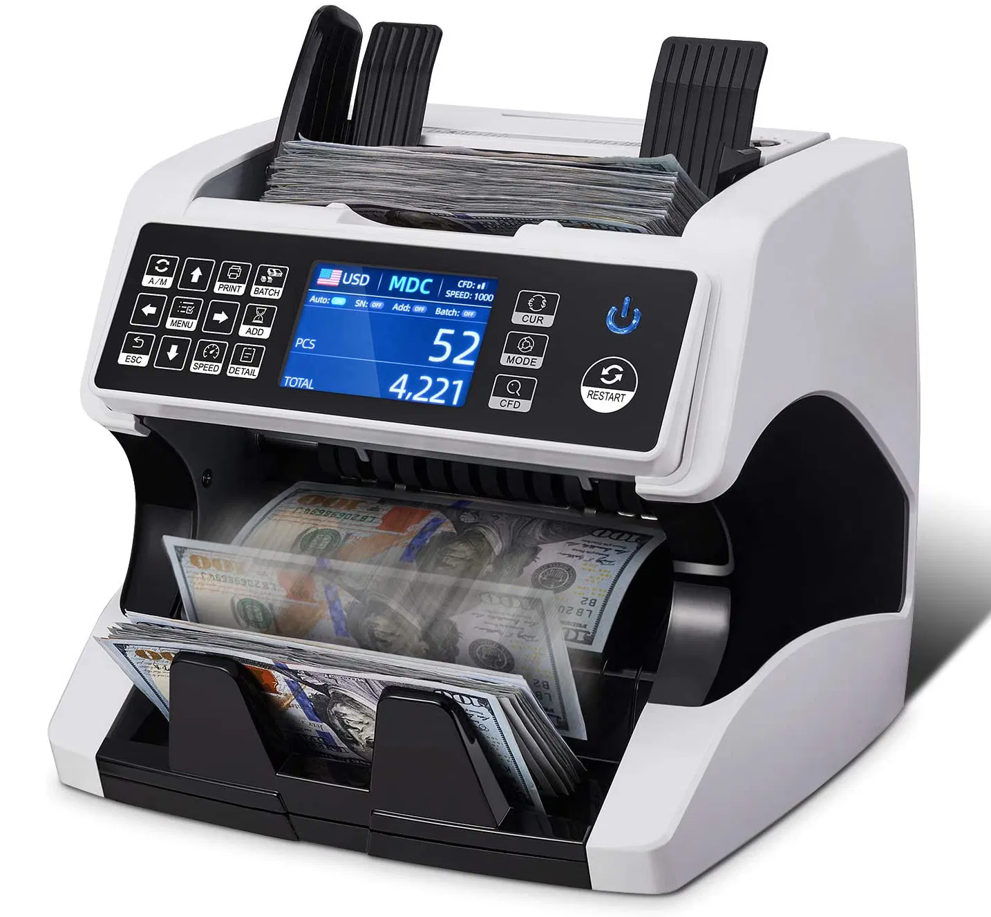 Bank Grade Money Counter Machine Mixed Denomination, Detection, Serial Number, Mul Currency Cash Counter, Printer Compatible Bill