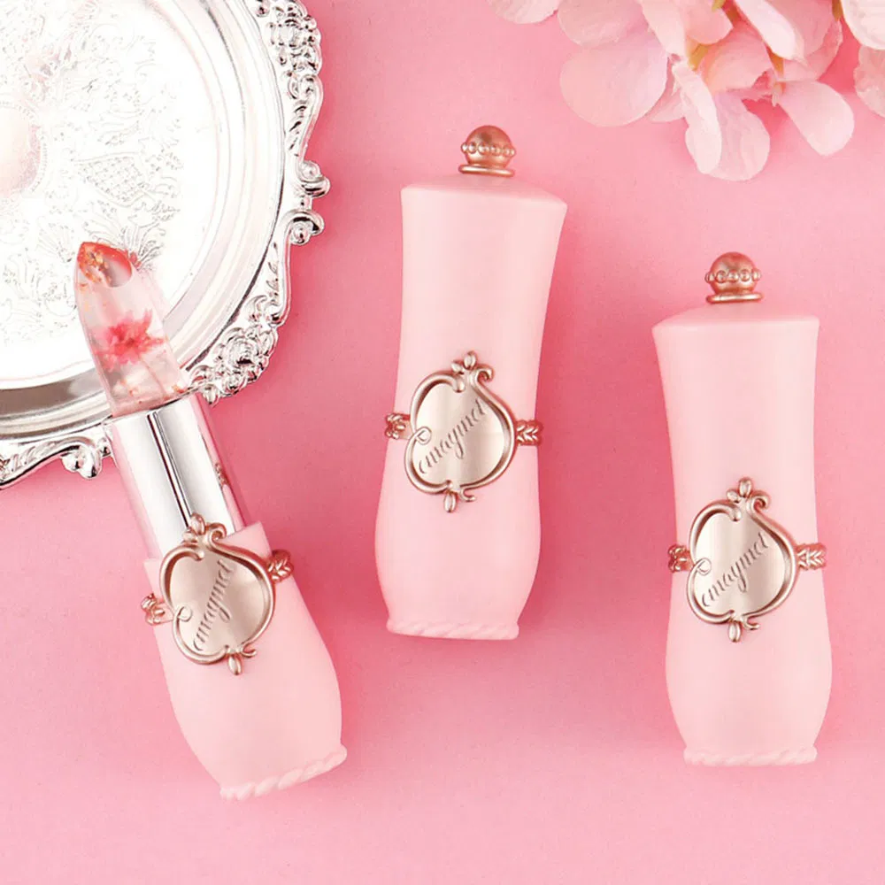 Wholesale Custom Transparent Flower Jelly Crystal Moisturizing Lip Makeup Color Changing Lipstick