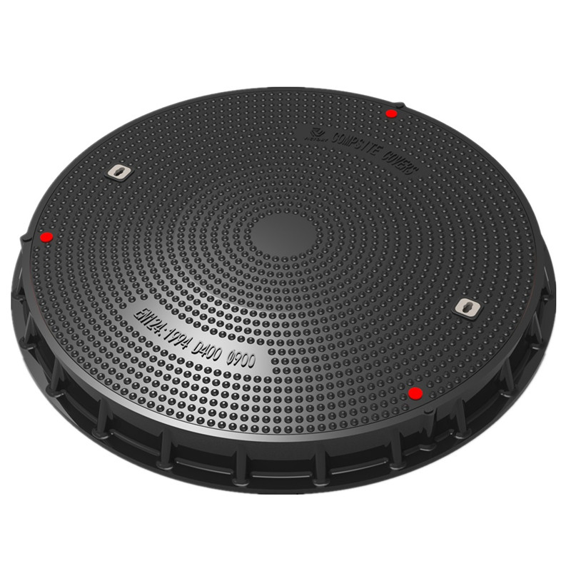 High Quality SMC Composite Watertight Round Manhole Covers and Frame FRP GRP Fiberglass Waterproof Square Lock Manhole Cover Resin Inspection Manhole Well Cover
