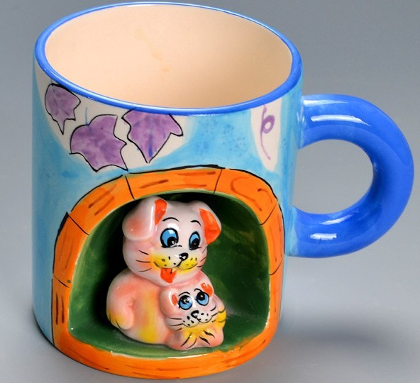 Hot Sale Personalized Cartoon 3D Printed Ceramic Animal Cups Mugs