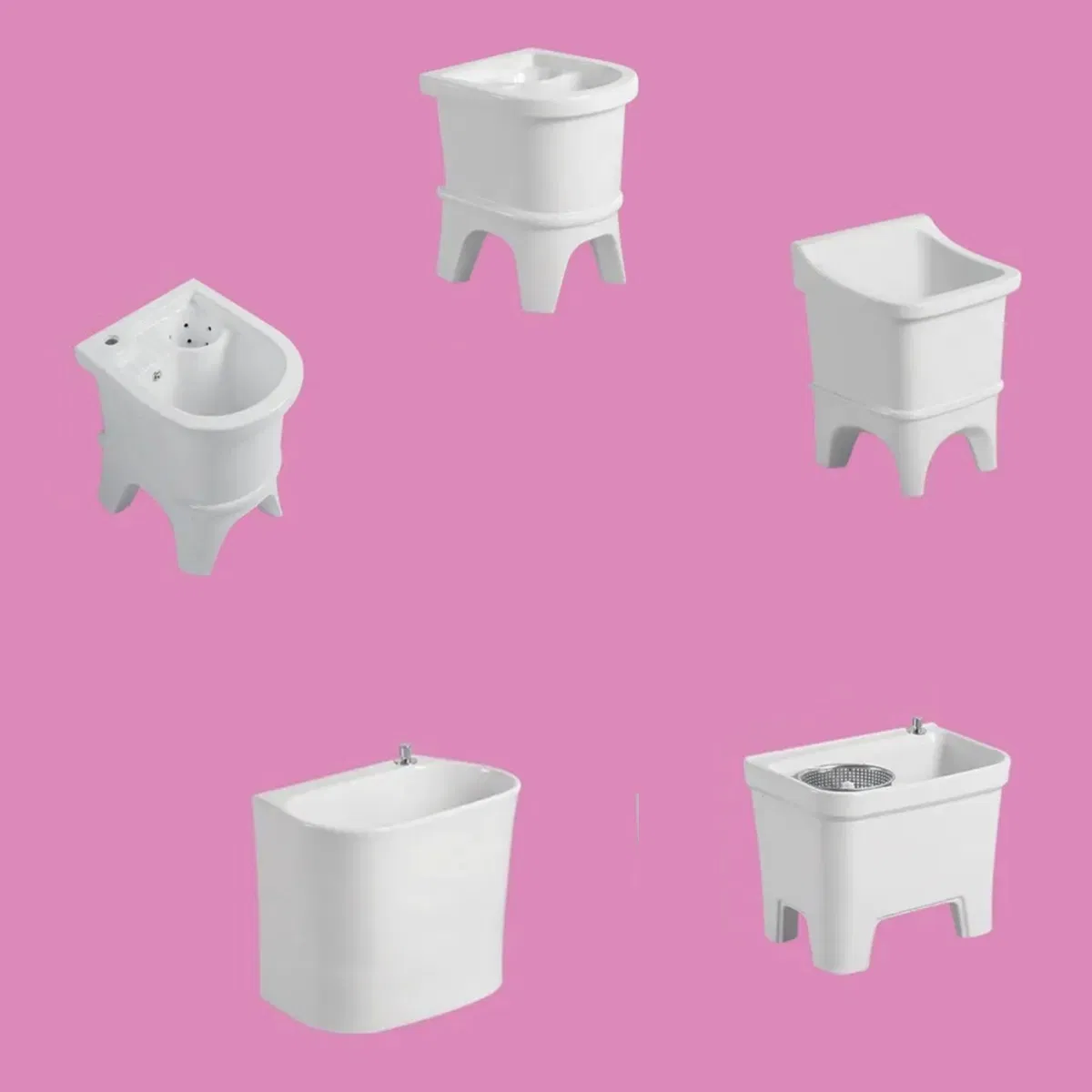 Hot Selling Pedestal Outdoor Mop Tub Ceramic Sanitary Ware White Glaze Mop Tub Sink
