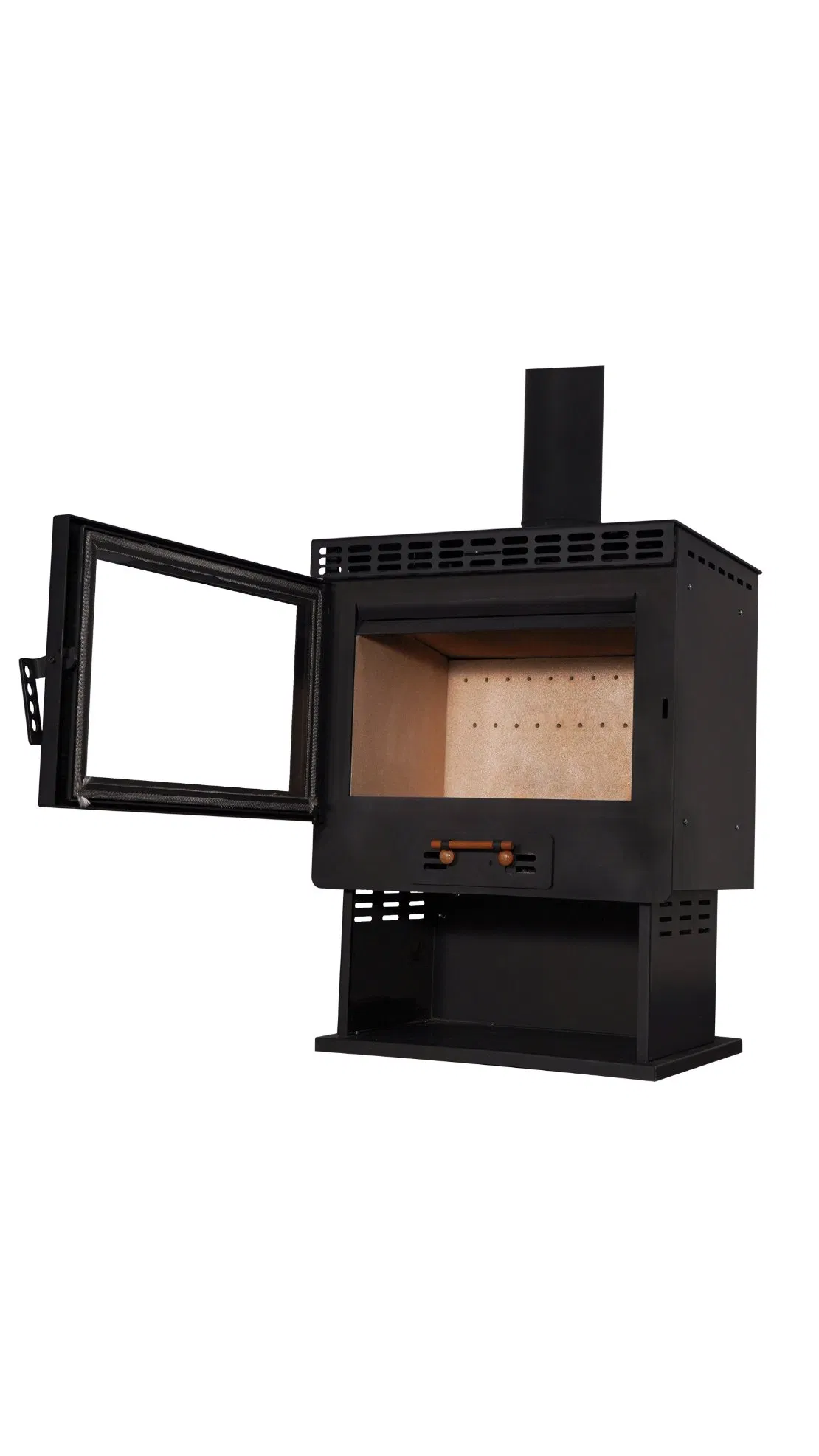 Joechan Black Item Wood Wall Mounted Bonfire Outdoor Wood-Burning Fire Pit Brasero Fireplace QC-01