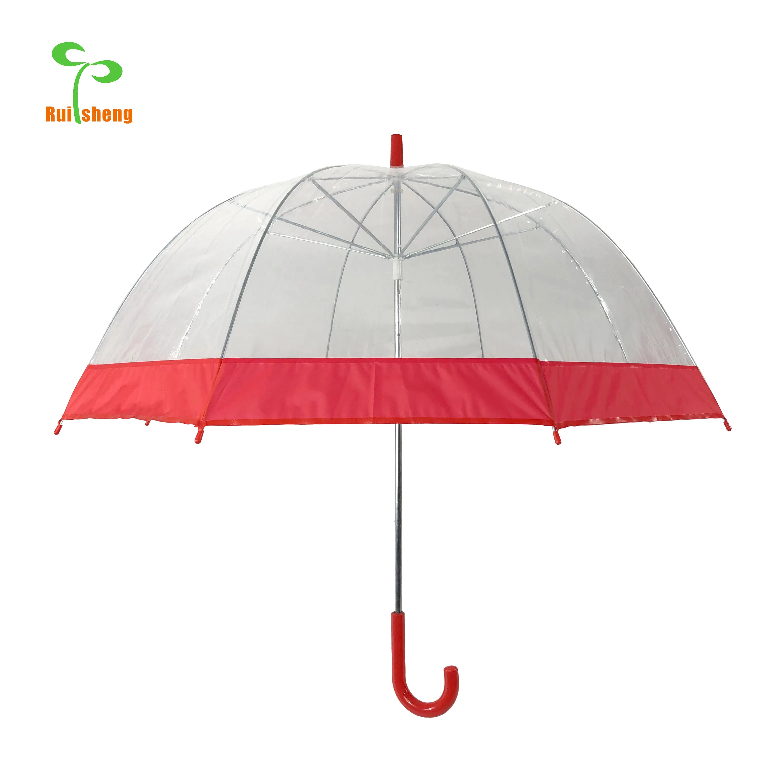 Прозрачный зонт-трость с ручным открыванием, водонепроницаемый