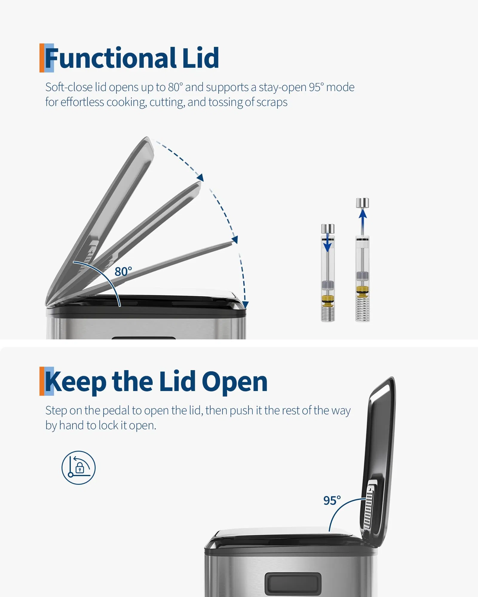 Wholesale OEM ODM Customised Stainless Steel Double Garbage Trash Can Dustbin with Lid for Kitchen