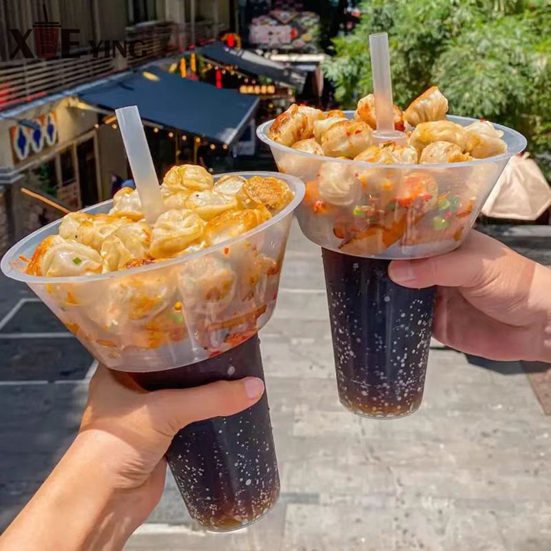 Чашка для снэков с крышкой, 16 oz, пластик PET