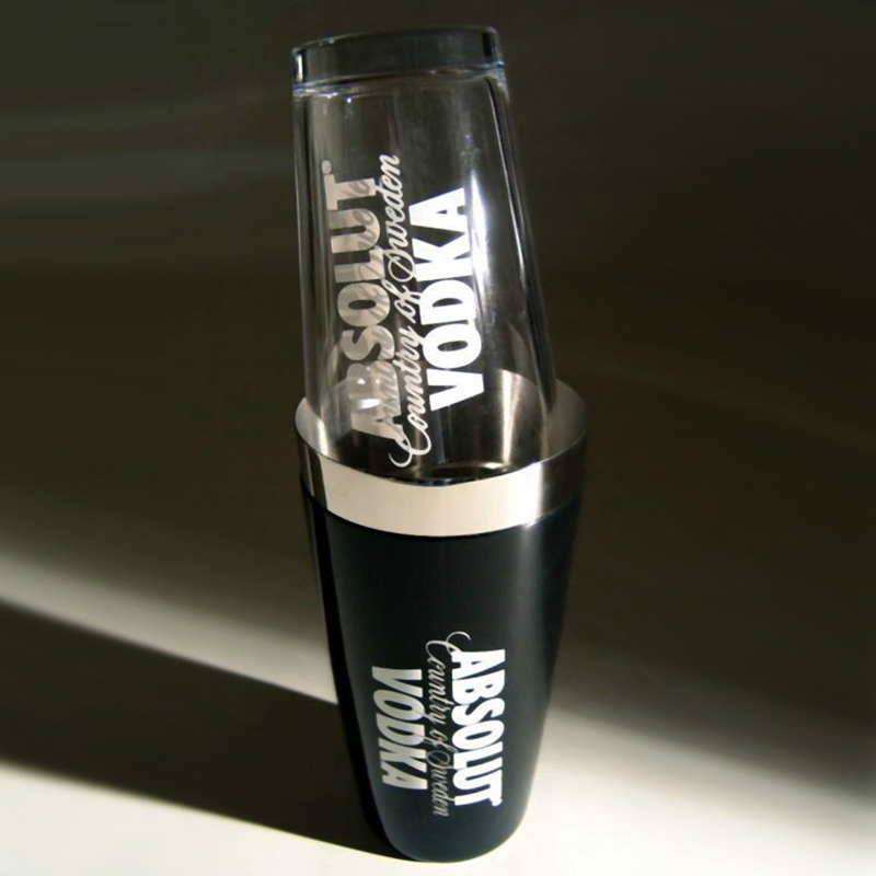 Бостонский шейкер для коктейлей с черным покрытием