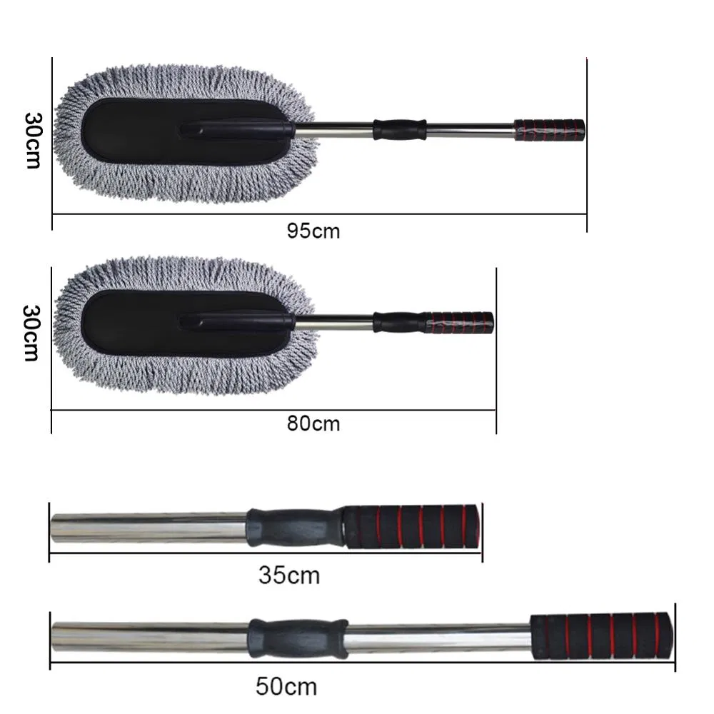 Щетка для чистки авто из микрофибры с длинной ручкой