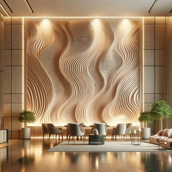 Wave Flow Modern High-End Decorative Wall Panel Custom Made Grc