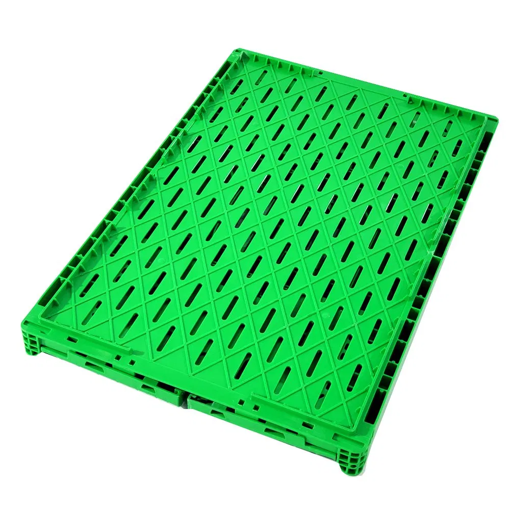 Agricultural Vented Mesh Plastic Moving Crate Fruit Foldable Plastic Crate Stackable Plastic Basket