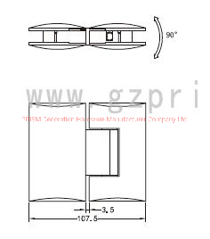 Brass Forged High-Grade Shower Room Hardware Fittings, Automatically Closing at 25 Degrees When Closing, 180 Glass Door Hinge