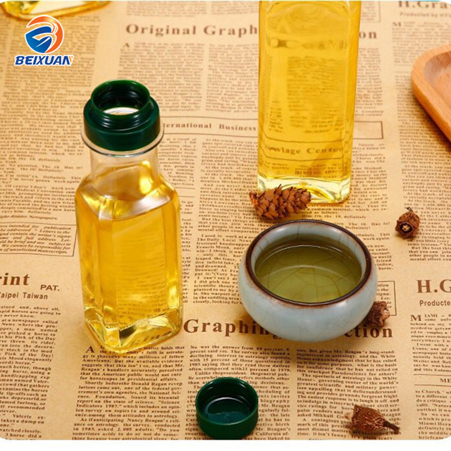 Wholesale 250ml Transparent Square Plastic Olive Oil Bottle with Cap
