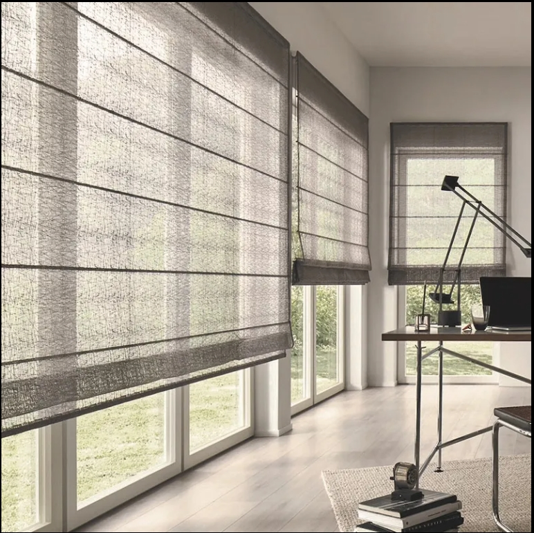 Customized Electric Aluminium Roman Blinds for Office Home
