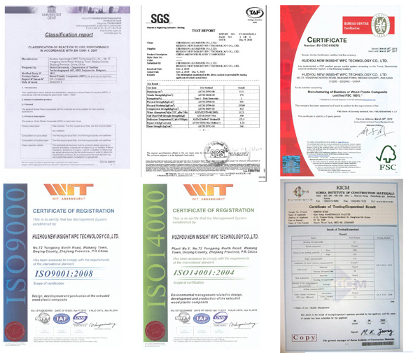 Sanding 40*25mm Wood Plastic Composite WPC Joist with Many Certification