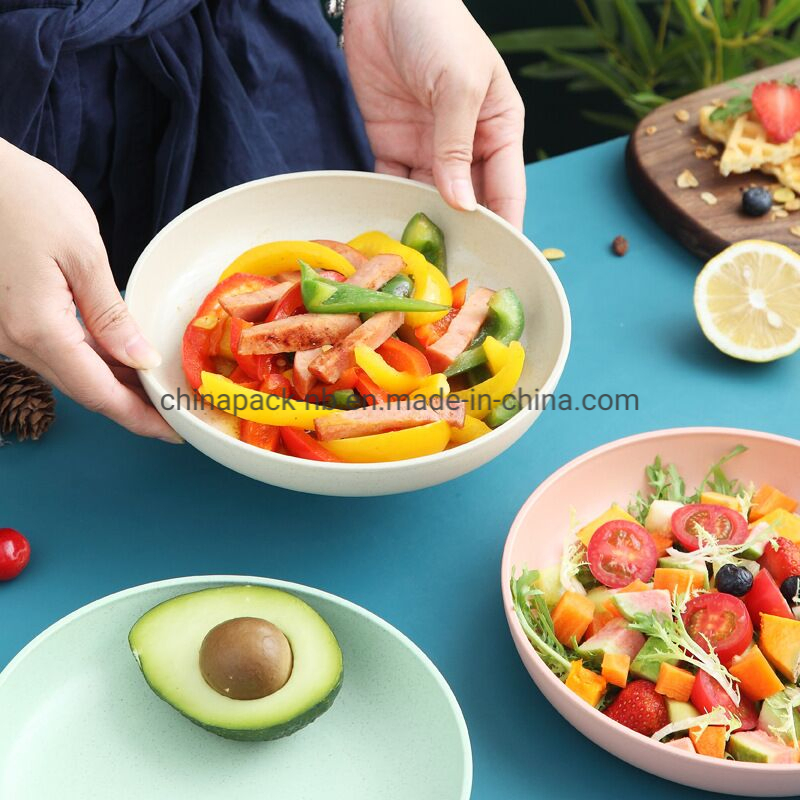 Biodegradable Bamboo Dishes Set Melamine Bamboo Fiber Kids Custom Dinner Plate