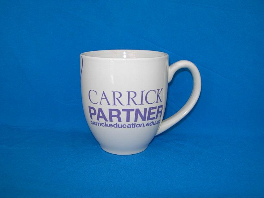 White Ceramic Mugs with Custom Logo