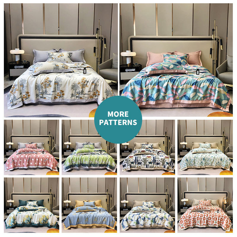 Super Soft Breathable Summer Cool Comforter Home Office Fashion Printed Nap Quilt