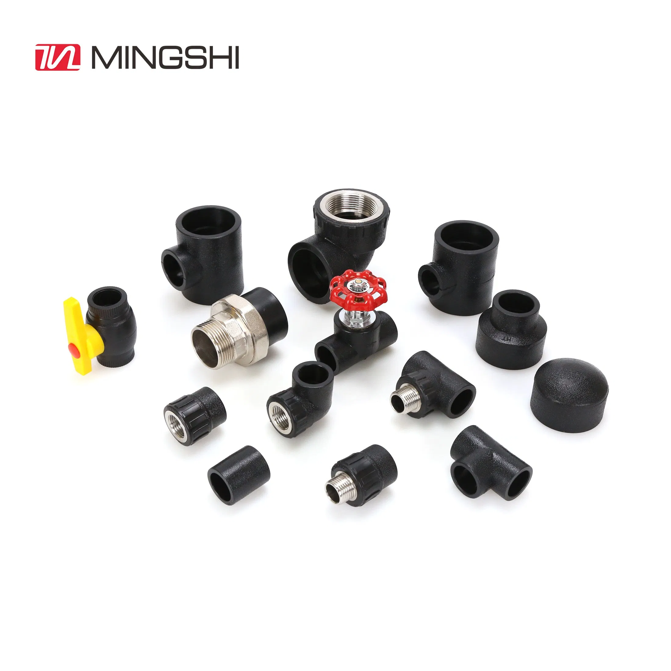 Mingshi OEM Plastic Fitting Wholesale Black Color HDPE Pipe Fitting Male Straight