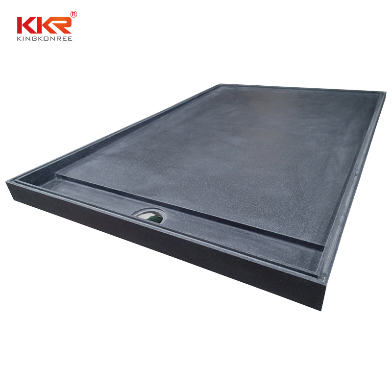 Kingkonree High Quality Black Color Solid Surface Shower Tray