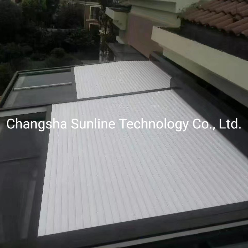 Horizontal Roof Aluminium Roller Shutter Automatic Retractable Aluminum Skylight Awning