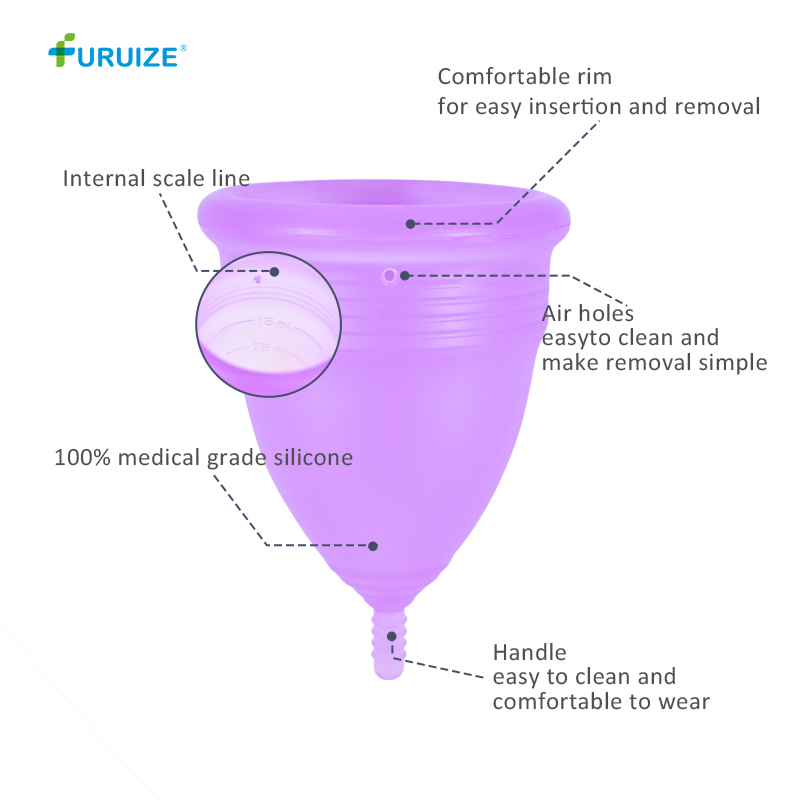 Wholesale 100% Medical Grade Silicone No Leakage Menstrual Cup From Furuize Factory