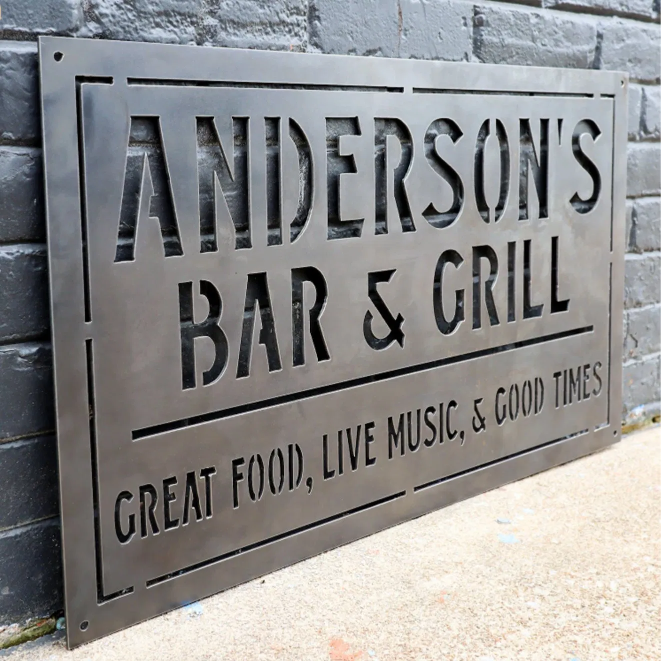 Cut-out Brushed Stainless Steel Plate Door Signage