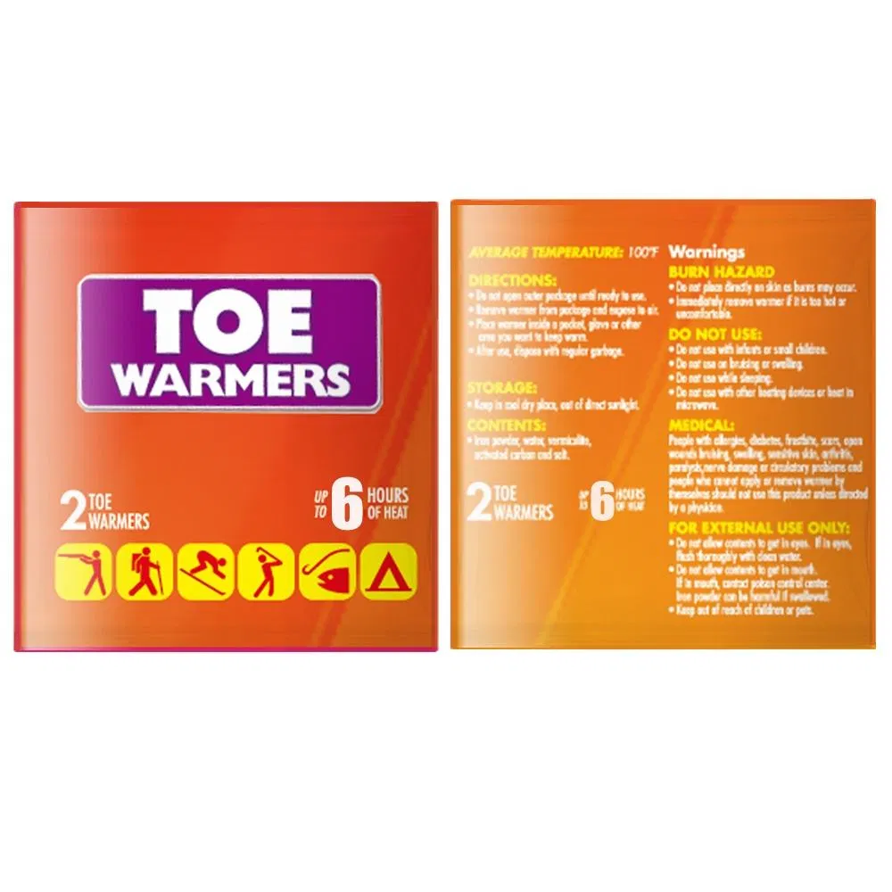 Wholesale Full Adhesive Natural Heat Iron Powder Disposable Non Woven Fabric High Quality Adhesive Toe Warmer Heat Warm Patch