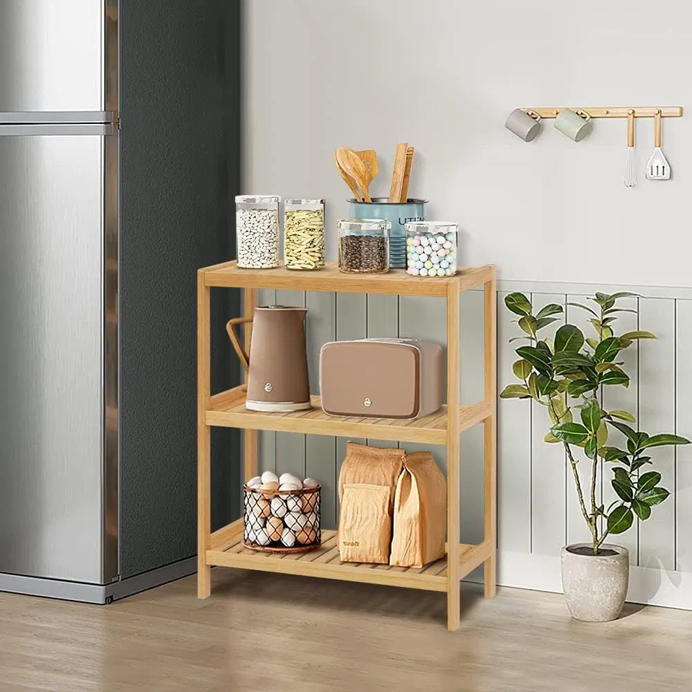 Bathroom Shelf Bamboo Shelf Living Room Shelf Bamboo Multi-Layer Storage Shelf