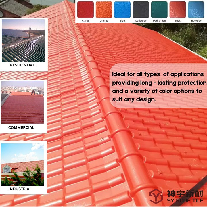 ASA Synthetic Resin Roofing Tiles PVC Industrial Warehouse Roof Tiles UPVC Resin Roofing Sheets