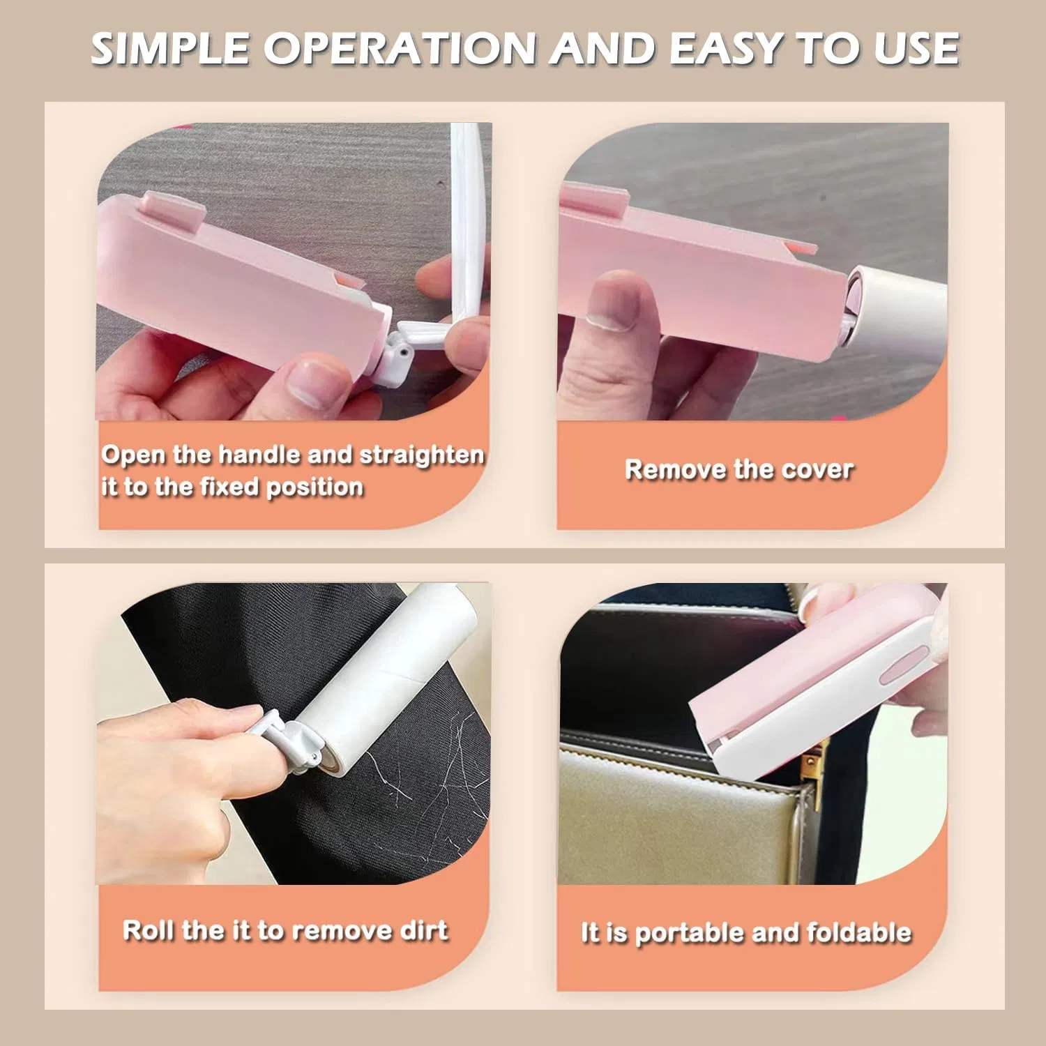 Portable Lint Roller Designed for Ultimate Convenience Containing 30 Sticky Sheets Remove Lint Hair Fuzz Dust From Clothes Hats Shoes Bags Car Seats Efficiently