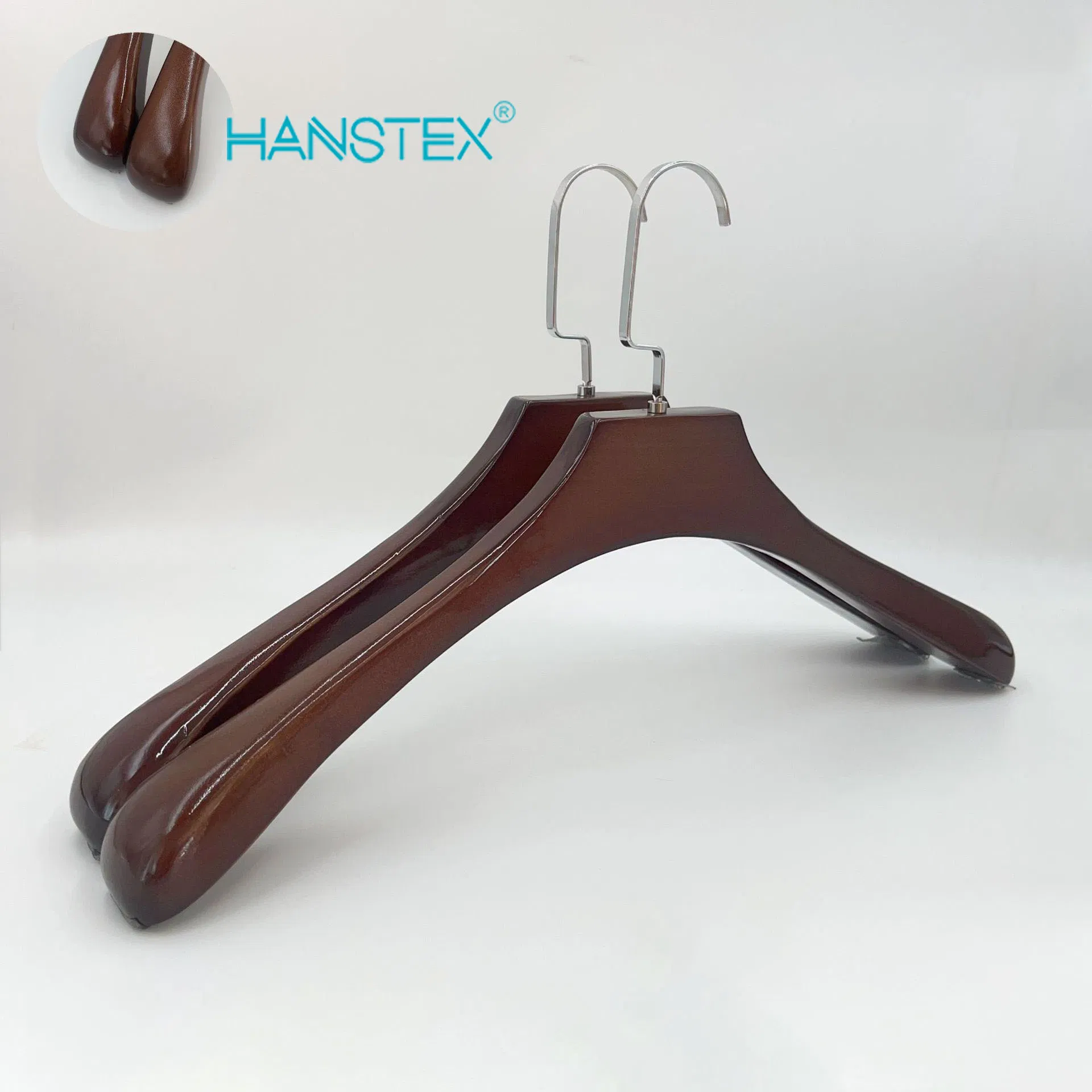 Factory Luxury Vintage Wooden Coat Hanger Iron Metal Lacquer Technique Wardrobe Clothing