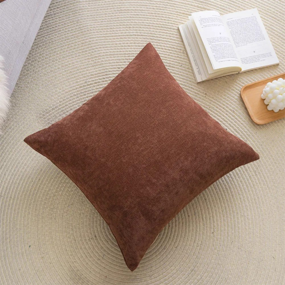 Chenille Pillow Covers 18X18 Inches Soft and Luxurious Decorative Throw Pillows for Couch, Bed, and Home Decor
