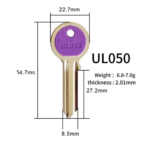 Competitive Price Solid Brass Carabiner Padlock Key Blank Llave Venezuela Plastic Head Key