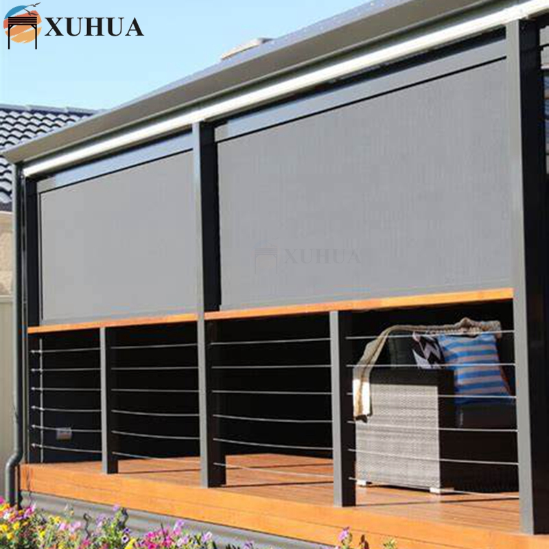 Xuhua OEM Windproof Waterproof Horizontal Screen Eco-Friendly Manual Motorized Zipper Outdoor Blinds
