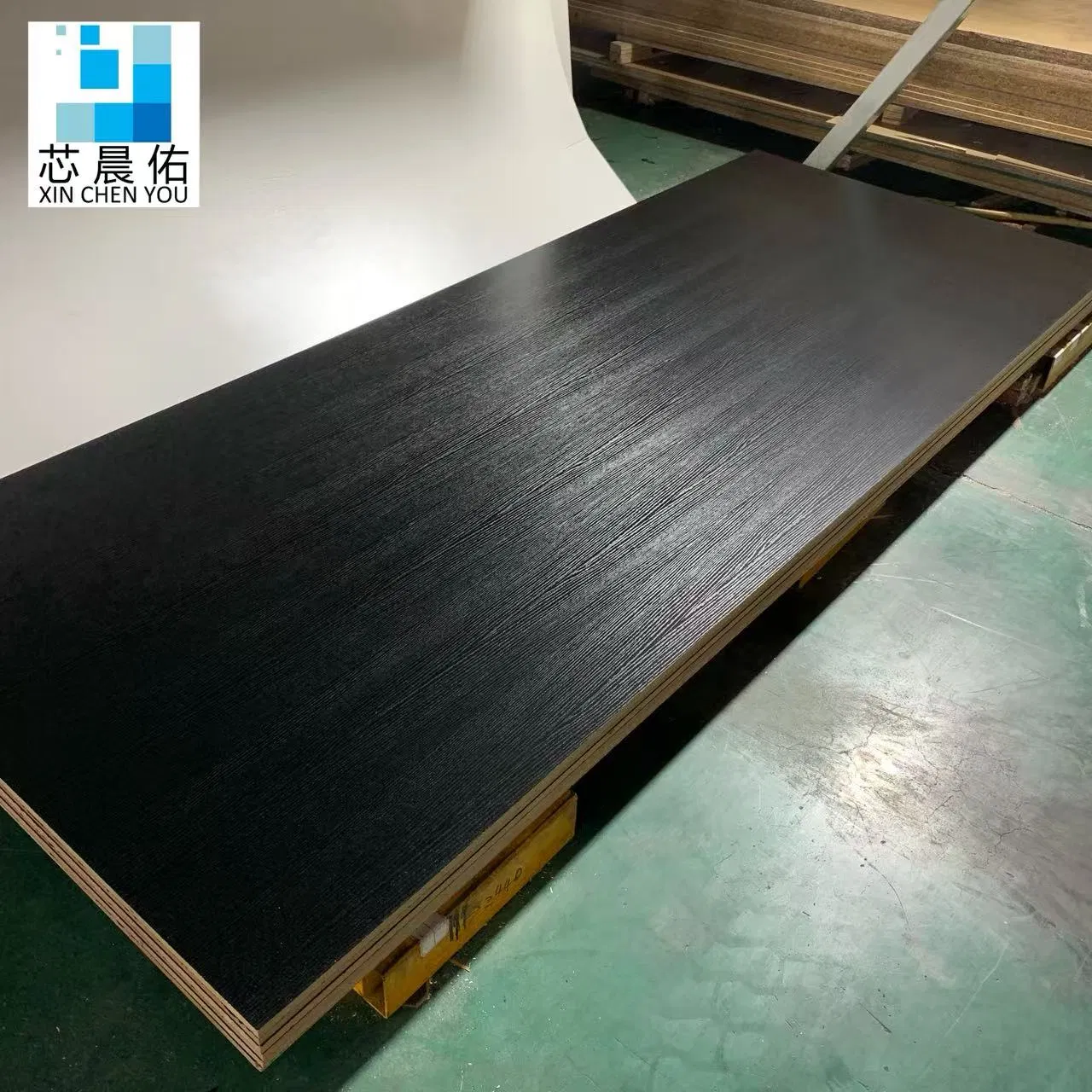 Black Tree Texture, White with Black Melamine MDF Board