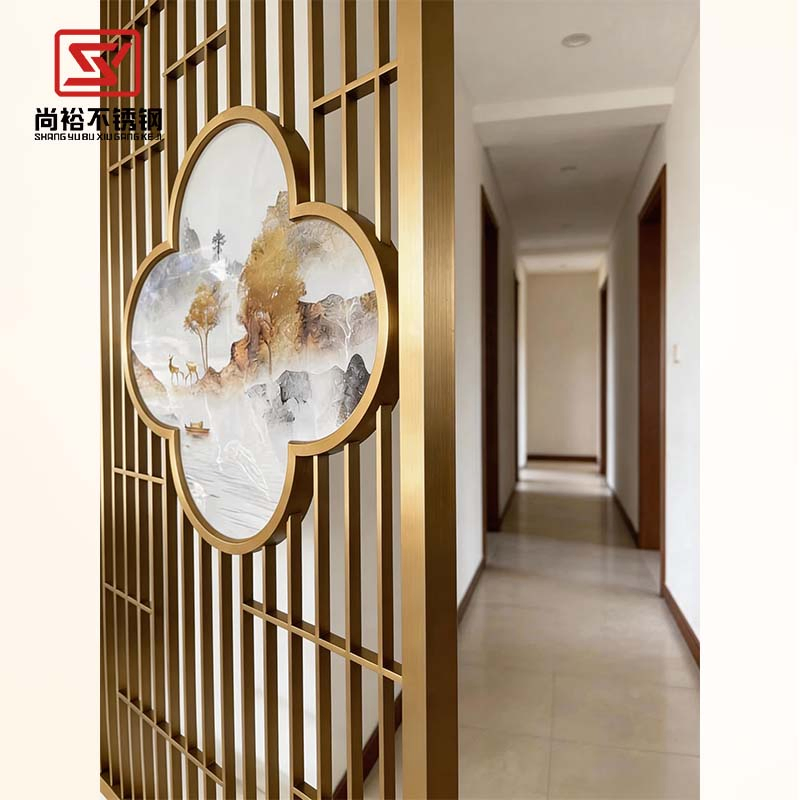 Contemporary Table Screen Stylish Partition with Glass Panel for Home