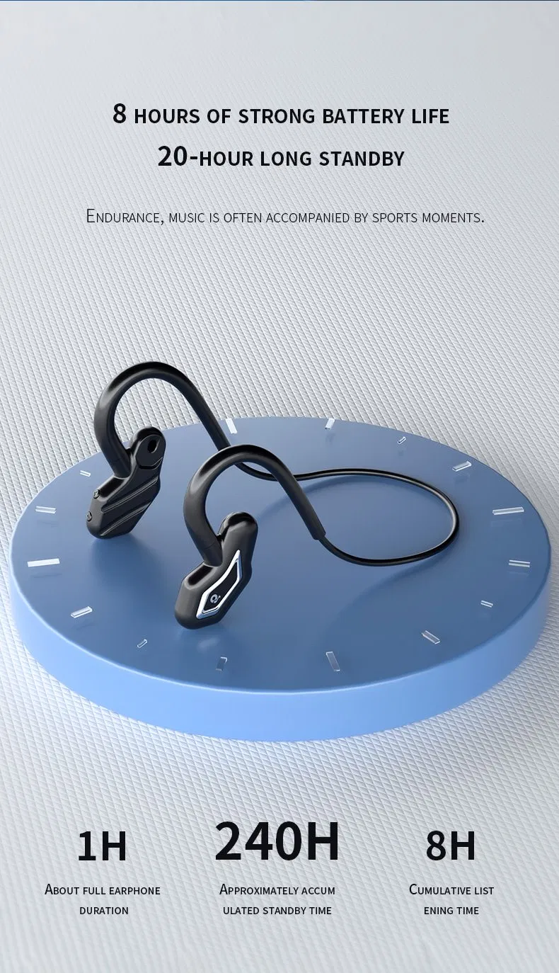 New Design Ipx5 Bt Headset Hanging Ear Sports Headset Waterproof Bone Conduction Bluetooth Earphone