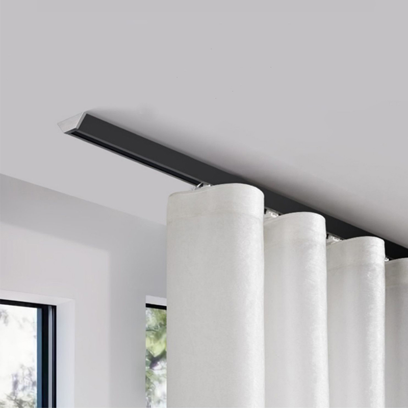 Manufacturer Top Mounted Modern Ripple Fold Aluminium V Shape Curtain Track Rail