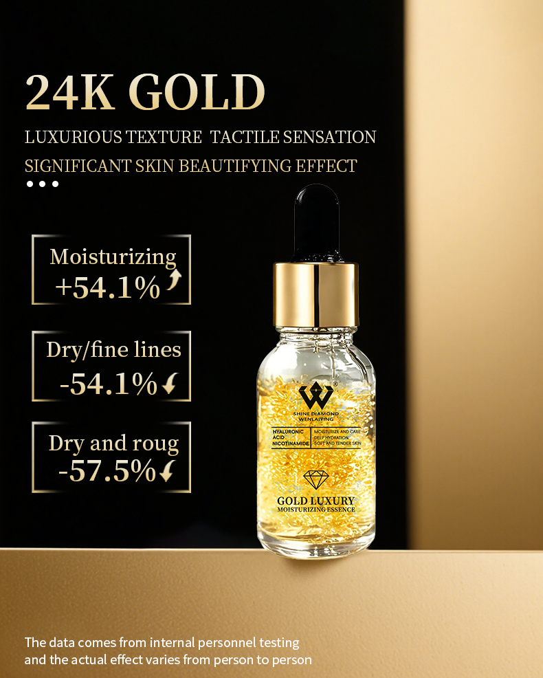 24K Gold-Plated Product, Rich in Organic Collagen, Highly Moisturizing and with Remarkable Whitening Effect, Organic Facial Essence