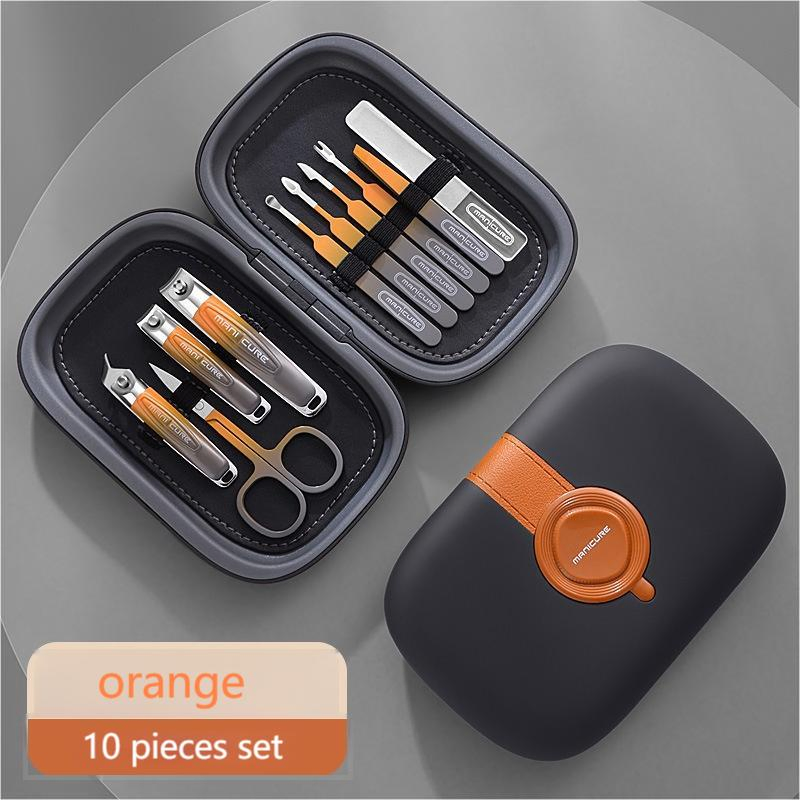 Professional Manicure Set for Adult, 10-in-1 High-Grade Stainless Steel Nail Cutter Ingrown to Nail Clippers Pedicure with Leather Travel Case.